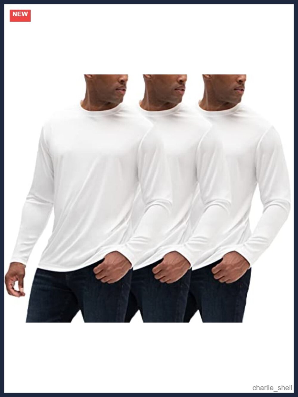 Men's UPF 50+ Long Sleeve Rash Guard Shirts Quick Dry Sun Protection 3 Pack